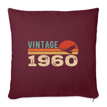 Vintage 1960 Cadeau D'anniversaire 1960 Retro 1960 - Housse de coussin décorative 45 x 45 cm - bordeaux - Devant