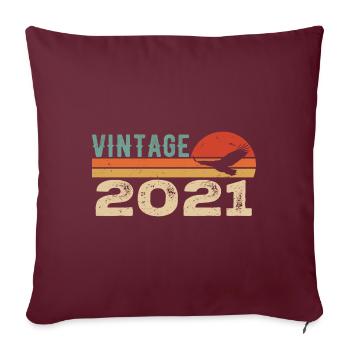 Vintage 2021 Cadeau D'anniversaire 2021 Retro 2021 - Housse de coussin décorative 45 x 45 cm - bordeaux - Devant