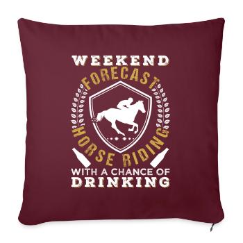 Prévisions de week-end à cheval - Housse de coussin décorative 45 x 45 cm - bordeaux - Devant