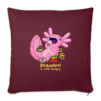 Verfressenes Snaxolotl - Axolotl Schwanzlurch - Sofakissenbezug 45 x 45 cm - Burgunderrot - Vorne