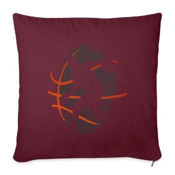 Empreintes digitales de basketball - Housse de coussin décorative 45 x 45 cm - bordeaux - Devant