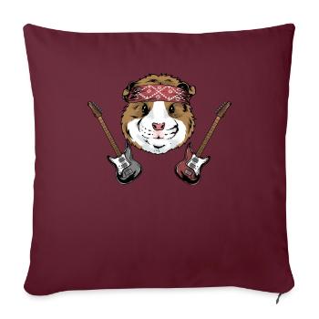 Rock Meerschwein Rock and Roll Festival Geschenk - Sofakissenbezug 45 x 45 cm - Burgunderrot - Vorne