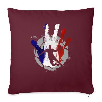 Équipe de handball france - Housse de coussin décorative 45 x 45 cm - bordeaux - Devant