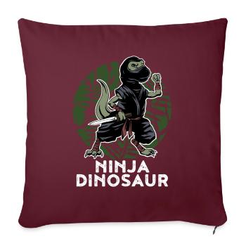 Ninja Dinosaurier Kampfkunst Ninjutsu Kämpfer - Sofakissenbezug 45 x 45 cm - Burgunderrot - Vorne