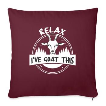 Détendez-vous, j’ai la chèvre ceci - chèvre - Housse de coussin décorative 45 x 45 cm - bordeaux - Devant