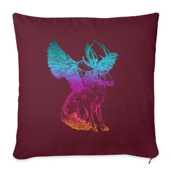 WOLPERTINGER - Sofakissenbezug 45 x 45 cm - Burgunderrot - Vorne
