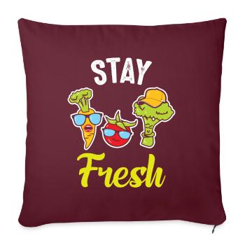 Mittagessen Lady Gemüse Bleiben Sie frisch - Sofakissenbezug 45 x 45 cm - Burgunderrot - Vorne