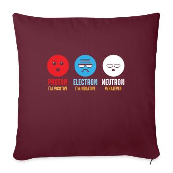 Science chimie protons electrons neutrons - Housse de coussin décorative 45 x 45 cm - bordeaux - Devant