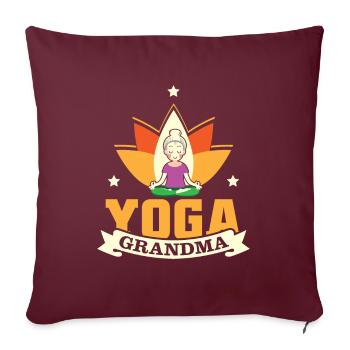 Yoga Granny Relax Grand-Mère Méditation - Housse de coussin décorative 45 x 45 cm - bordeaux - Devant