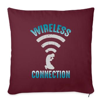 Connexion Prière Chrétienne Foi Dieu Humour - Housse de coussin décorative 45 x 45 cm - bordeaux - Devant