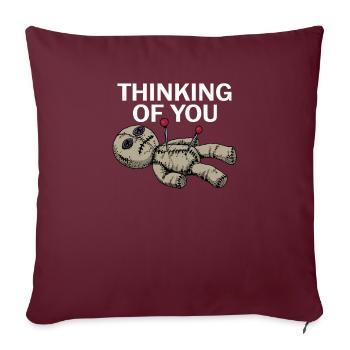 Poupée vaudou - Housse de coussin décorative 45 x 45 cm - bordeaux - Devant