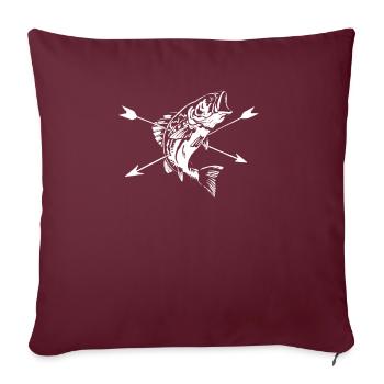 Bogen Angeln - Sofakissenbezug 45 x 45 cm - Burgunderrot - Vorne