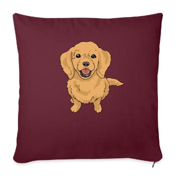Golden Retriever - Sofakissenbezug 45 x 45 cm - Burgunderrot - Vorne