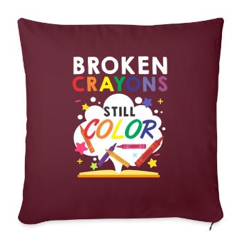 Buntstift Farben psychische Gesundheit - Sofakissenbezug 45 x 45 cm - Burgunderrot - Vorne