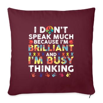 Brilliant enfant fils fille famille sensibilisation à l'autisme - Housse de coussin décorative 45 x 45 cm - bordeaux - Devant