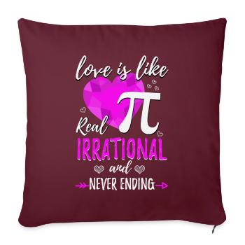 L'amour est irrationnel comme pi - Housse de coussin décorative 45 x 45 cm - bordeaux - Devant