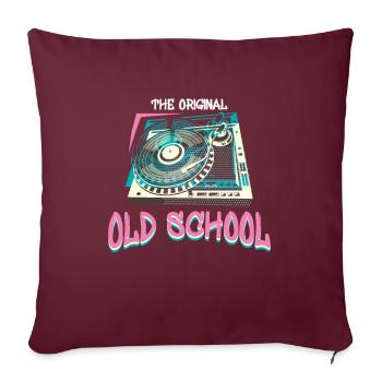 Platine vinyle originale old school vinyle DJ - Housse de coussin décorative 45 x 45 cm - bordeaux - Devant