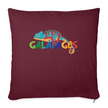 Galapagos Îles Équateur Caméléon Exotique - Housse de coussin décorative 45 x 45 cm - bordeaux - Devant