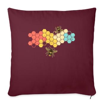 Rétro nid d'abeille apiculteur abeille nature amour - Housse de coussin décorative 45 x 45 cm - bordeaux - Devant