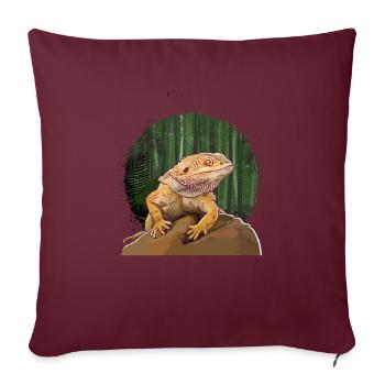 Les reptiles dragons barbus drôles aiment les animaux - Housse de coussin décorative 45 x 45 cm - bordeaux - Devant