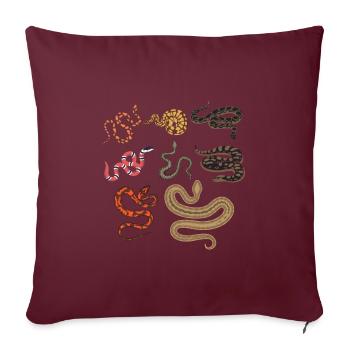 Serpents chasseur reptile cueilleur - Housse de coussin décorative 45 x 45 cm - bordeaux - Devant