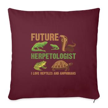 Futur herpétologue amateur de reptiles amphibiens - Housse de coussin décorative 45 x 45 cm - bordeaux - Devant