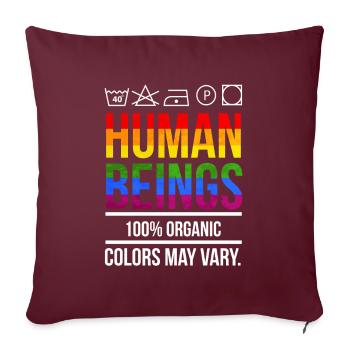Égalité des droits humains LGBT - Housse de coussin décorative 45 x 45 cm - bordeaux - Devant