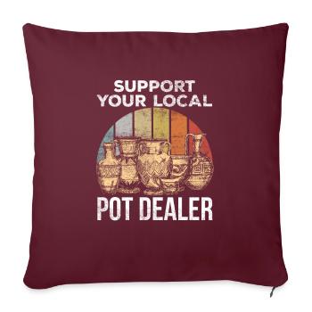 Blague drôle de potier pour les potiers d'argile - Housse de coussin décorative 45 x 45 cm - bordeaux - Devant