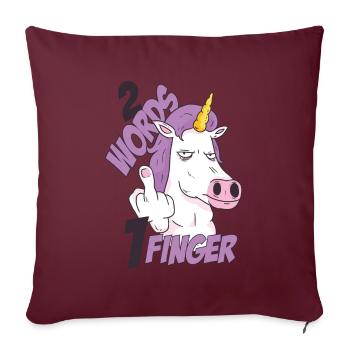 2 mots 1 doigt cheval - Licorne Baisez-vous - Housse de coussin décorative 45 x 45 cm - bordeaux - Devant