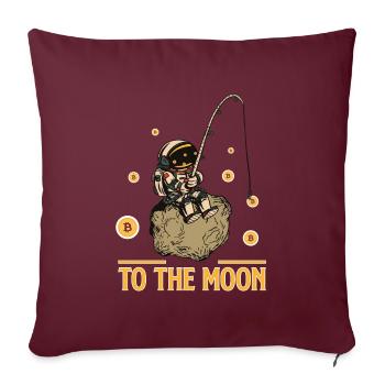 Bitcoin To The Moon - Blockchain de crypto-monnaie - Housse de coussin décorative 45 x 45 cm - bordeaux - Devant