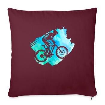 Mountainbike Rennen Jungen Outdoor Radfahren - Sofakissenbezug 45 x 45 cm - Burgunderrot - Vorne