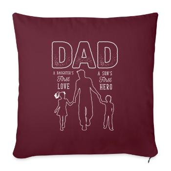 Père fier de jumeaux fille de la fête des pères - Housse de coussin décorative 45 x 45 cm - bordeaux - Devant