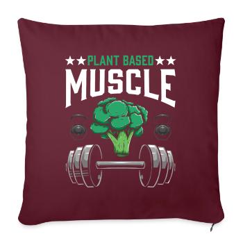 Les muscles végétaliens basent sur les plantes fitness athlète - Housse de coussin décorative 45 x 45 cm - bordeaux - Devant