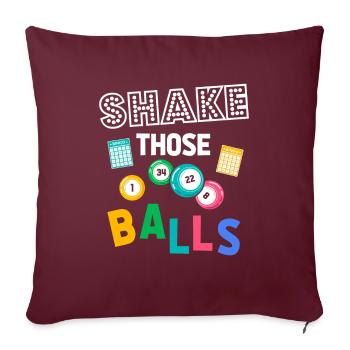 Drôle de Bingo Boules d’humour au hasard - Housse de coussin décorative 45 x 45 cm - bordeaux - Devant