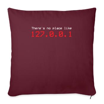 127. 0. 0. 1 Localhost IP-Adresse Heimat - Sofakissenbezug 45 x 45 cm - Burgunderrot - Vorne
