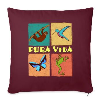 Pura Vida - Sofakissenbezug 45 x 45 cm - Burgunderrot - Vorne