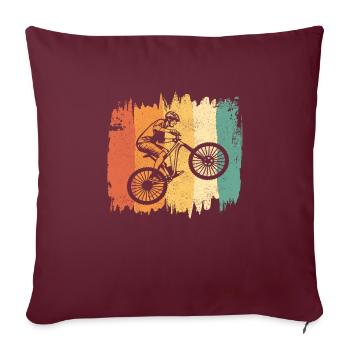 Radfahrer Mountainbike - Retro Style - Sofakissenbezug 45 x 45 cm - Burgunderrot - Vorne