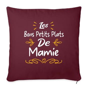 les bons ptits plats de mamie - Housse de coussin décorative 45 x 45 cm - bordeaux - Devant