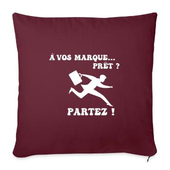 À vos marques.. Prêts? Partez! - Housse de coussin décorative 45 x 45 cm - bordeaux - Devant