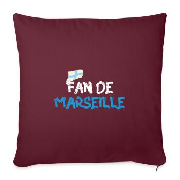 Fan de Marseille - Housse de coussin décorative 45 x 45 cm - bordeaux - Devant