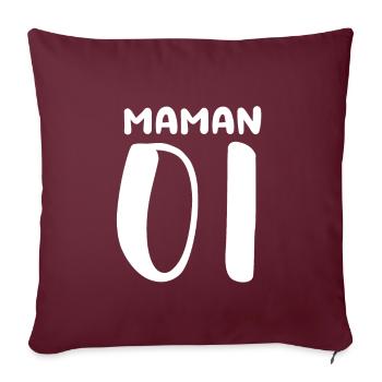 Maman 01 - Housse de coussin décorative 45 x 45 cm - bordeaux - Devant