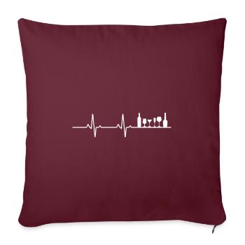 HEARTBEAT bière battement de coeur alcool - Housse de coussin décorative 45 x 45 cm - bordeaux - Devant