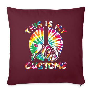 C’est mon costume des années 70 rétro vintage hippie - Housse de coussin décorative 45 x 45 cm - bordeaux - Devant