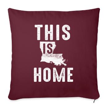 Carte Amérique État américain Drapeau Cette maison Louisiane - Housse de coussin décorative 45 x 45 cm - bordeaux - Devant