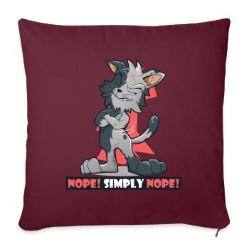 Nope! geneverte and lazy cat Nö cat lover - Sofa pillowcase 17,3'' x 17,3'' (45 x 45 cm) - burgundy - Front