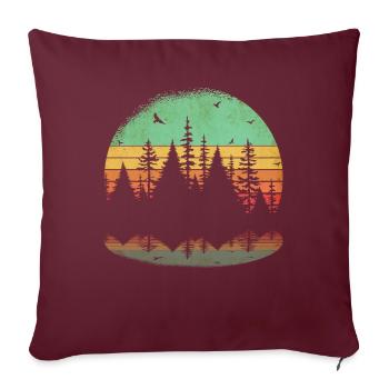 Retro Forest Randonnée en plein air Nature - Housse de coussin décorative 45 x 45 cm - bordeaux - Devant