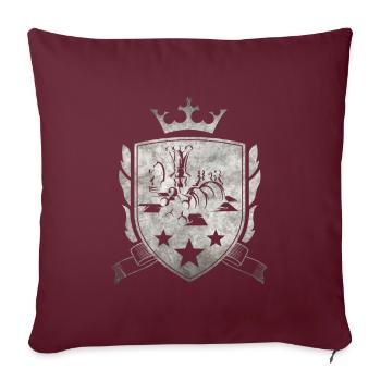 Schach-Emblem - Sofakissenbezug 45 x 45 cm - Burgunderrot - Vorne