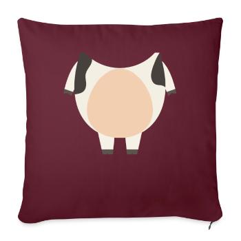 Drôle de costume de vache animal pour Halloween - Housse de coussin décorative 45 x 45 cm - bordeaux - Devant