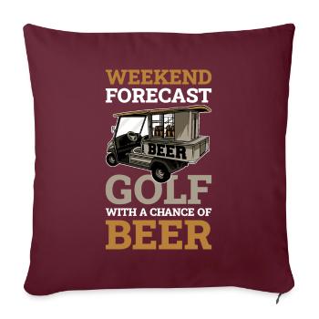 Golf avec une chance de bière Golf cadeau - Housse de coussin décorative 45 x 45 cm - bordeaux - Devant
