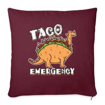 Mignon Urgence Kawaii Dinosaure Animal Taco - Housse de coussin décorative 45 x 45 cm - bordeaux - Devant